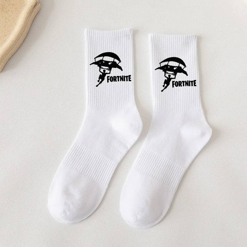 Fortnite Socks Cartoon Game Character Long Sock for Kids tudents in Spring and Autumn Solid Color Cotton Socks Birthday Gifts