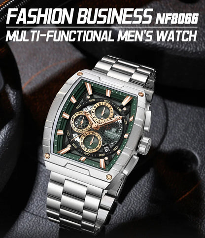 NAVIFORCE Top Brand Men's Watches Luxury Tonneau Quartz Wristwatch Waterproof Chronograph Watch for Men 2025 Auto Date Clock