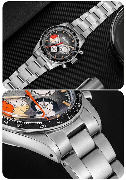 ADDIESDIVE Top Brand AD2551 Chronograph Watch C3 Super Luminous 316L Stainless Steel 10Bar Waterproof 0S20 Movement Men's Watch