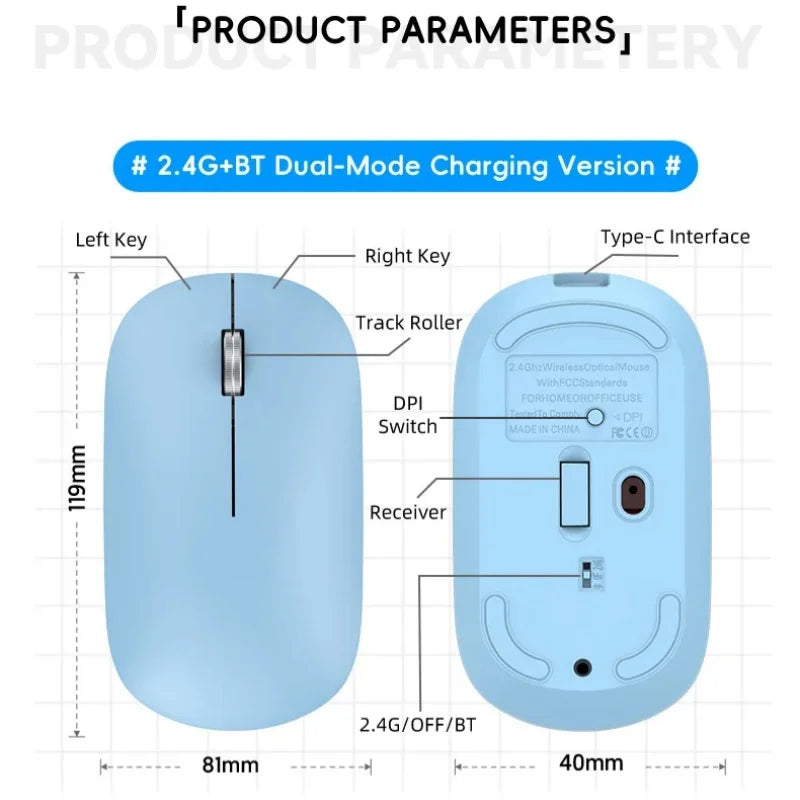 Lenovo Bluetooth Wireless Mouse 2.4G Dual Mode DPI Adjustable Type-C Rechargeable Silent Ergonomic Portable Office Mouse 2026 ﻿