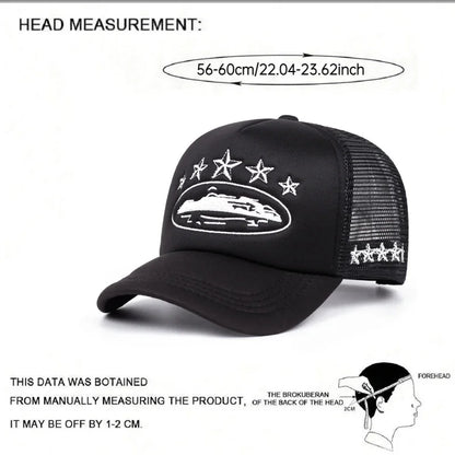Cappellini da baseball unisex stampati - Nuovi cappellini unisex hip hop traspiranti con visiera parasole in rete, versatili e alla moda, in stile streetwear