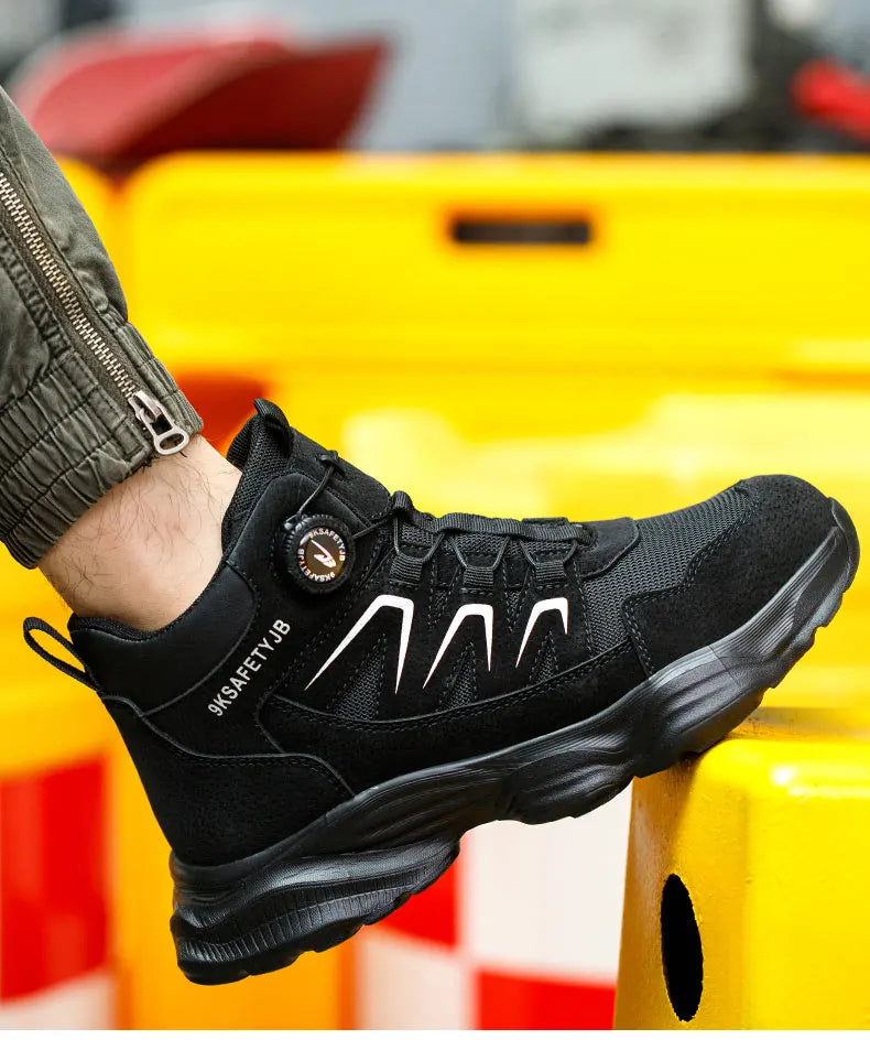 Bouton de Rotation bottes de sécurité de travail hommes bout en acier chaussures de travail Anti-smash Anti-crevaison protection hommes chaussures de sécurité taille 47 48