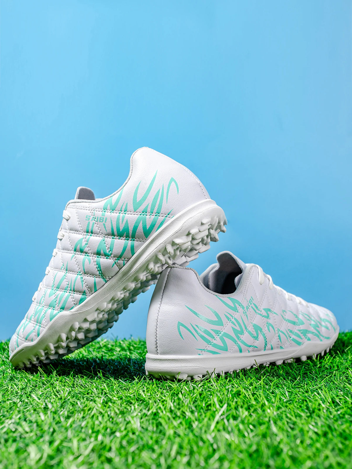 Chaussures de football TF multi-terrain adaptables, en tissu PU respirant et doux pour la peau, semelle en caoutchouc antidérapante, stabilité optimale pour l'entraînement quotidien