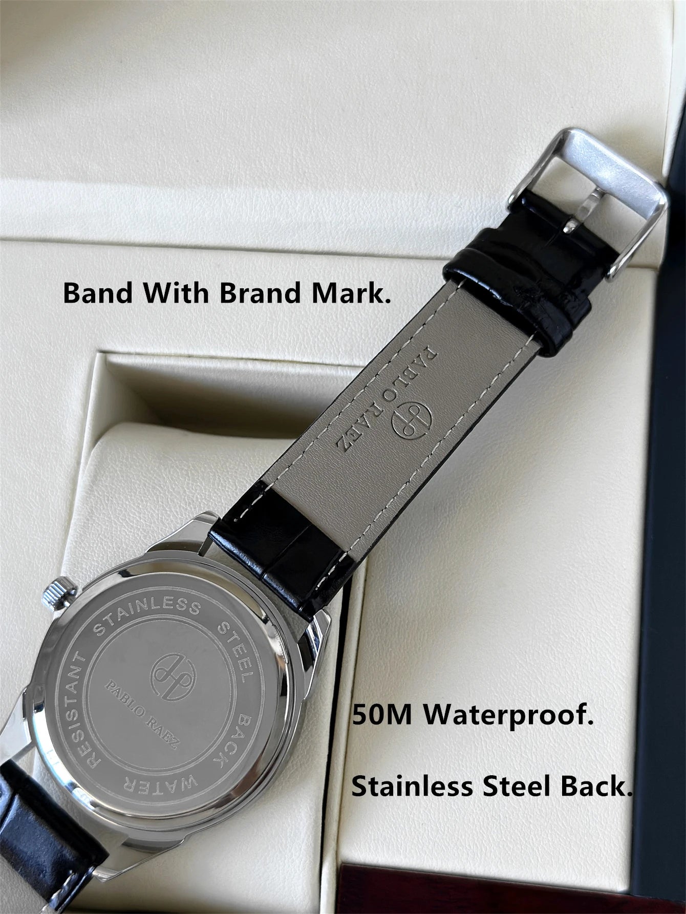 PABLO RAEZ Actual Photo Classic Top Brand Luxury Men Watch Male Date Casual Clock Leather Waterproof Quartz Business Wristwatch