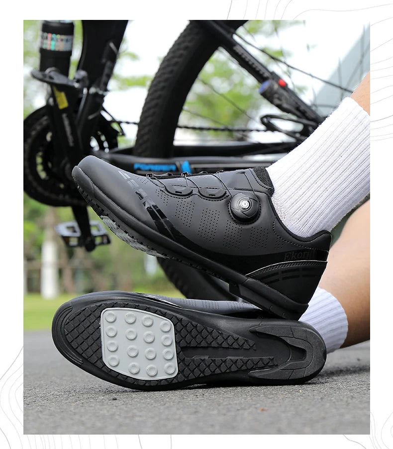 Zapatillas de ciclismo para hombre y mujer, para bicicletas de carretera, competición y carrera, con sistema automático de bloqueo, zapatillas deportivas de ciclismo de velocidad compatibles con calas SPD