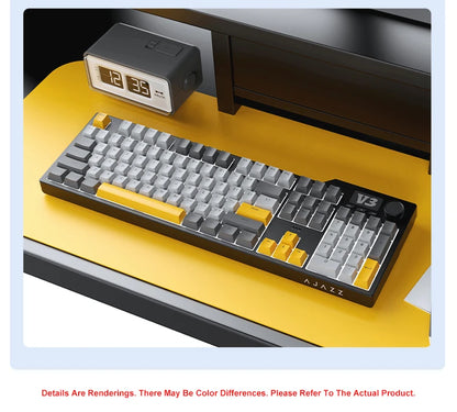 New AJAZZ AK35I V3 MAX Tri-mode Wired Bluetooth Wireless Gaming Keyboard Gasket Full Key Hot Swap 104 Keys Customized Keyboard