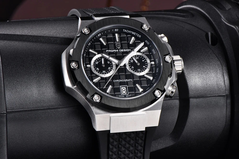 Relojes de cuarzo para hombre PAGANI DESIGN: cronógrafo deportivo de lujo, hermético, con agujas luminiscentes y cristal de zafiro con tratamiento antirreflectante