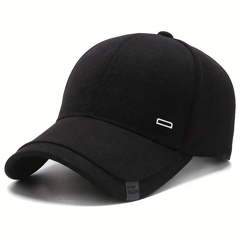Unisex Square Silver Buckle Label Baseball Caps Spring Autumn Outdoor Adjustable Casual Hats Sunscreen Hat