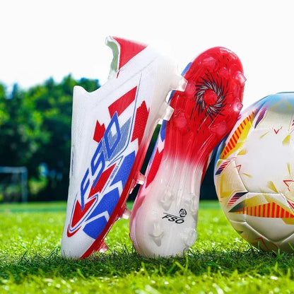 Nouvelles chaussures de football pour hommes, crampons mi-montants de haute qualité, légères, antidérapantes, pour l'extérieur et l'entraînement sur gazon, modèle très vendu