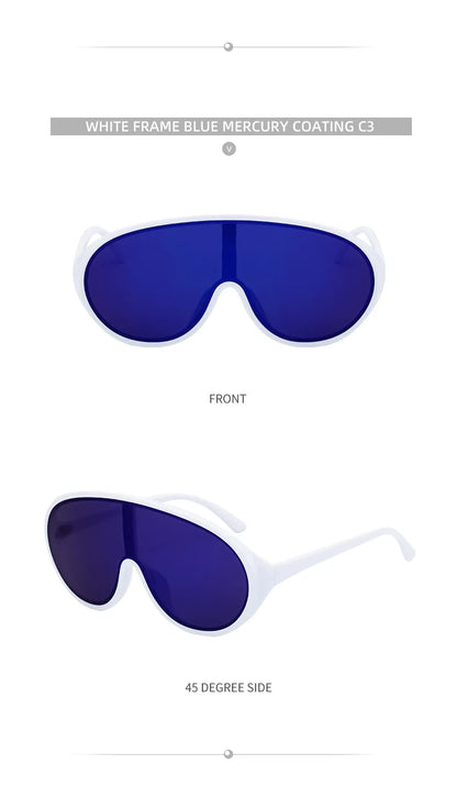 Trendige, übergroße Einteilige Sonnenbrillen für Damen und Herren – Luxusmarken-Designer-Sonnenbrillen – Modische Sonnenbrillen – Große Brillenfassungen
