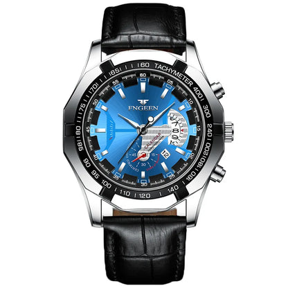 Reloj de pulsera de cuarzo de lujo BINBOND para hombre, luminiscente, resistente al agua, con fecha automática, de acero inoxidable