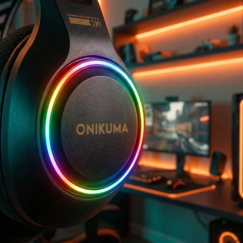 ONIKUMA Gt808 45dB Active Noise Canceling Wireless Headset | Hi-Res Audio, 1200mAh Battery 2.4GHz, Bluetooth, Wired