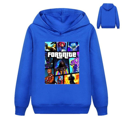 Sudaderas infantiles con estampado de Fortnite, estilo cartoon, cómodas y holgadas, con manga larga, para otoño e invierno