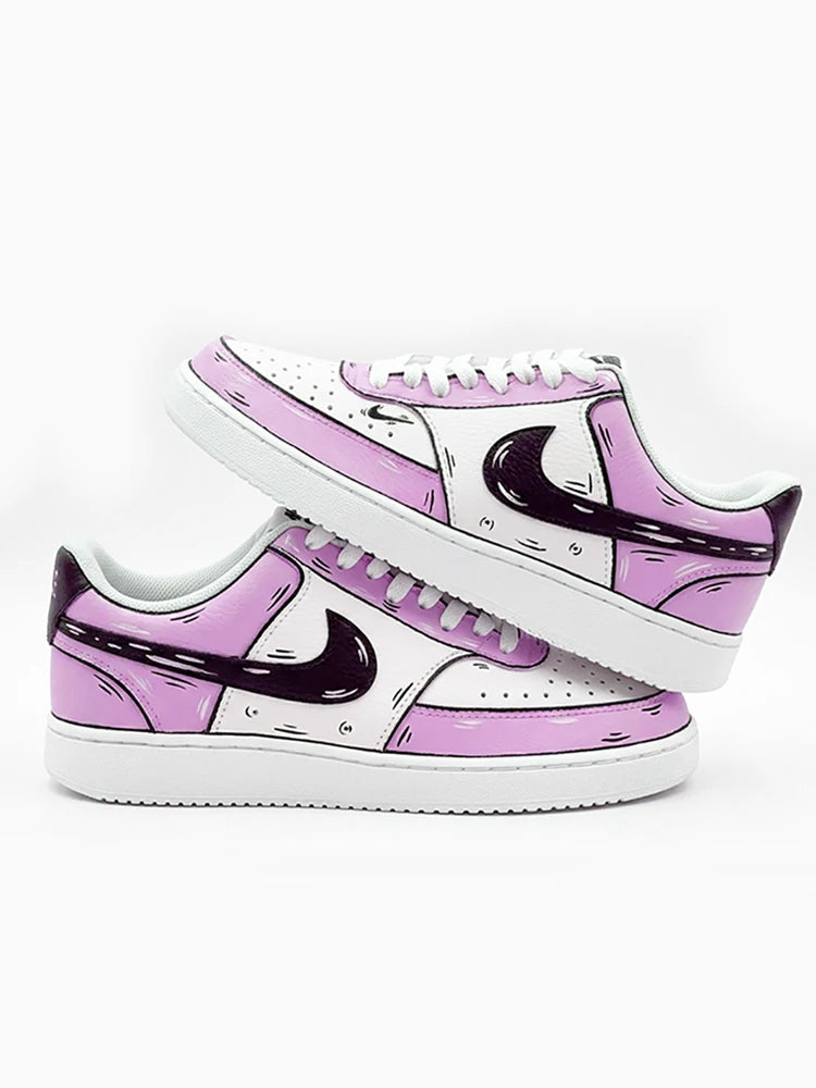 Custom Sneakers NIKE COURT VISION  Messy Line Design Wild Romantic Dream Comic Pattern Couple Matching Shoes Unisex retro shoes