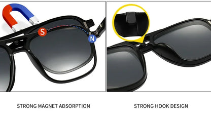 2026 Mirror Magnetic Attraction Polarized Sunglasses 2 Iin 1 Clip Cycling Glasses Dazzling Men Double-Barreled Glasses Women
