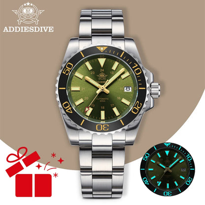 ADDIESDIVE Men Luxury Watch Sapphire Crystal Ceramic Ring 20Bar Diving Luminous Automatic Mechanical Watch Exquisite Gift Clock