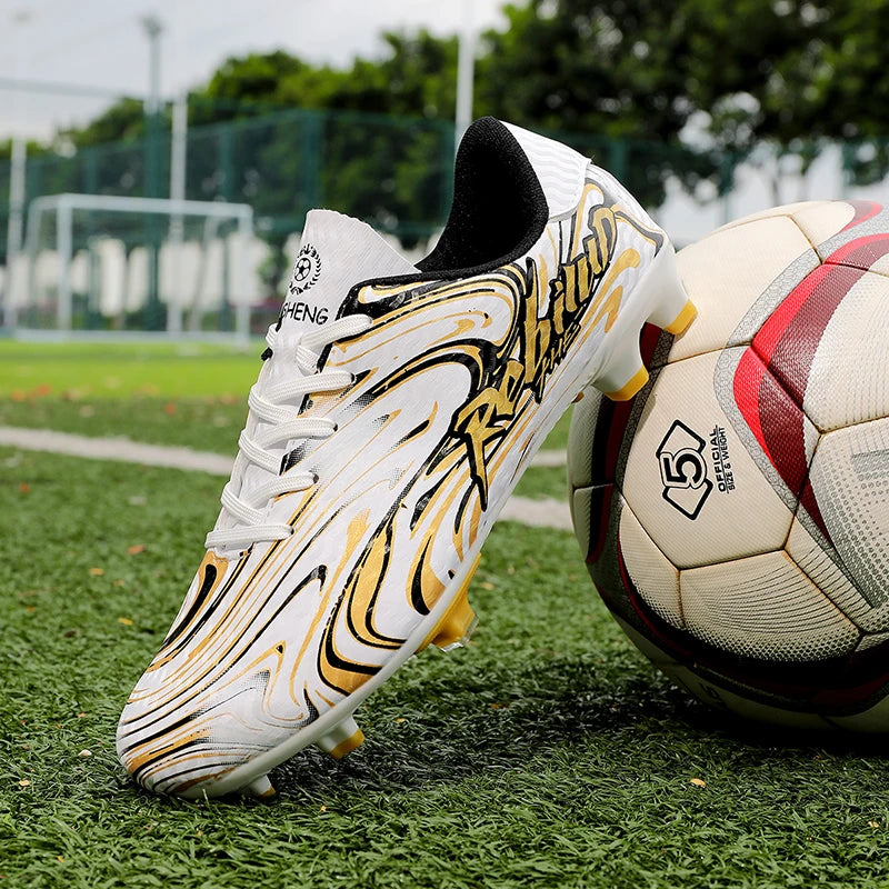 Chaussures de football pour hommes, modèle bas, avec crampons longs FG/TF, chaussures de football pour jeunes, ultra-légères, antidérapantes, pour entraînement sur gazon naturel, chaussures de sport.