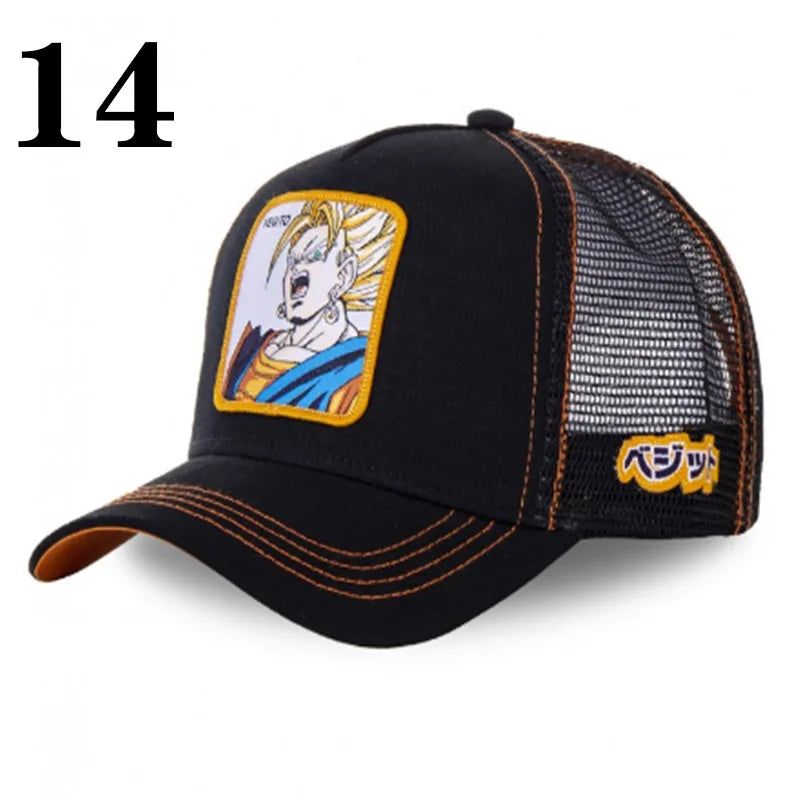Dragon Ball DRAGONBALL sieťovaná čiapka, kreslená sieťovaná čiapka, pánska a dámska bejzbalová čiapka, módna čiapka s nášivkou, trucker čiapka