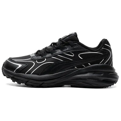 Puma Hypnotic Series LS, chaussures de ville décontractées à la fois élégantes et confortables, modèle bas, noir et argent, 397668-07.