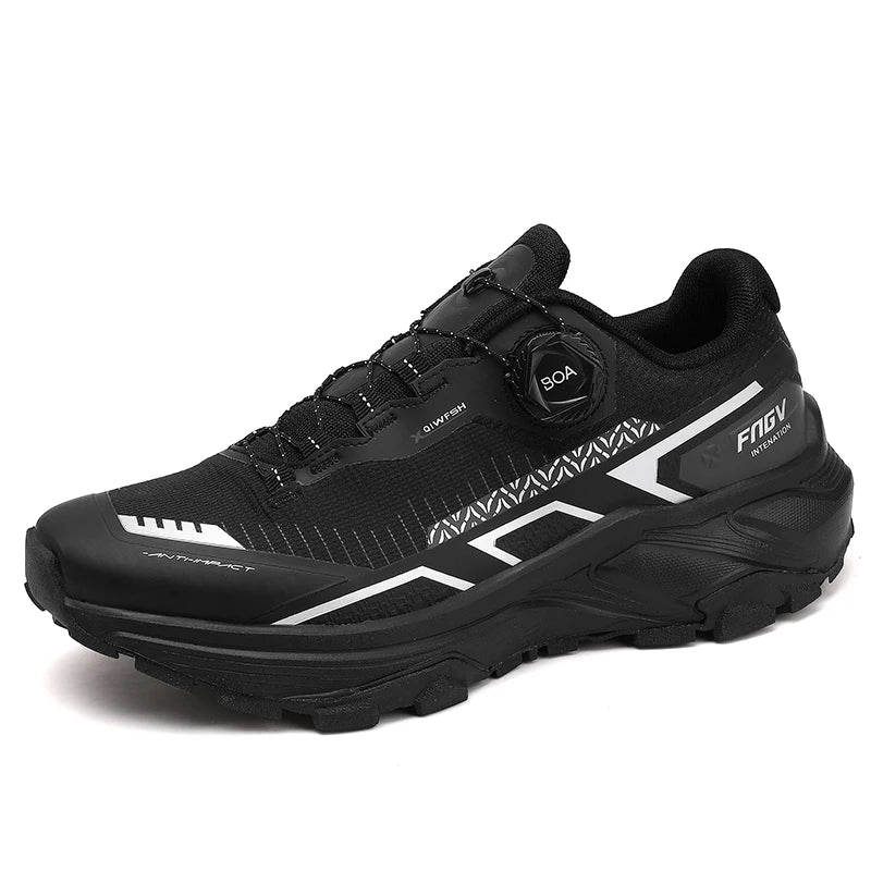 Chaussures de course pour hommes 2025 nouvelles chaussures de randonnée hors route en plein air en maille respirante amorti chaussures de marche plates en maille souple pour homme