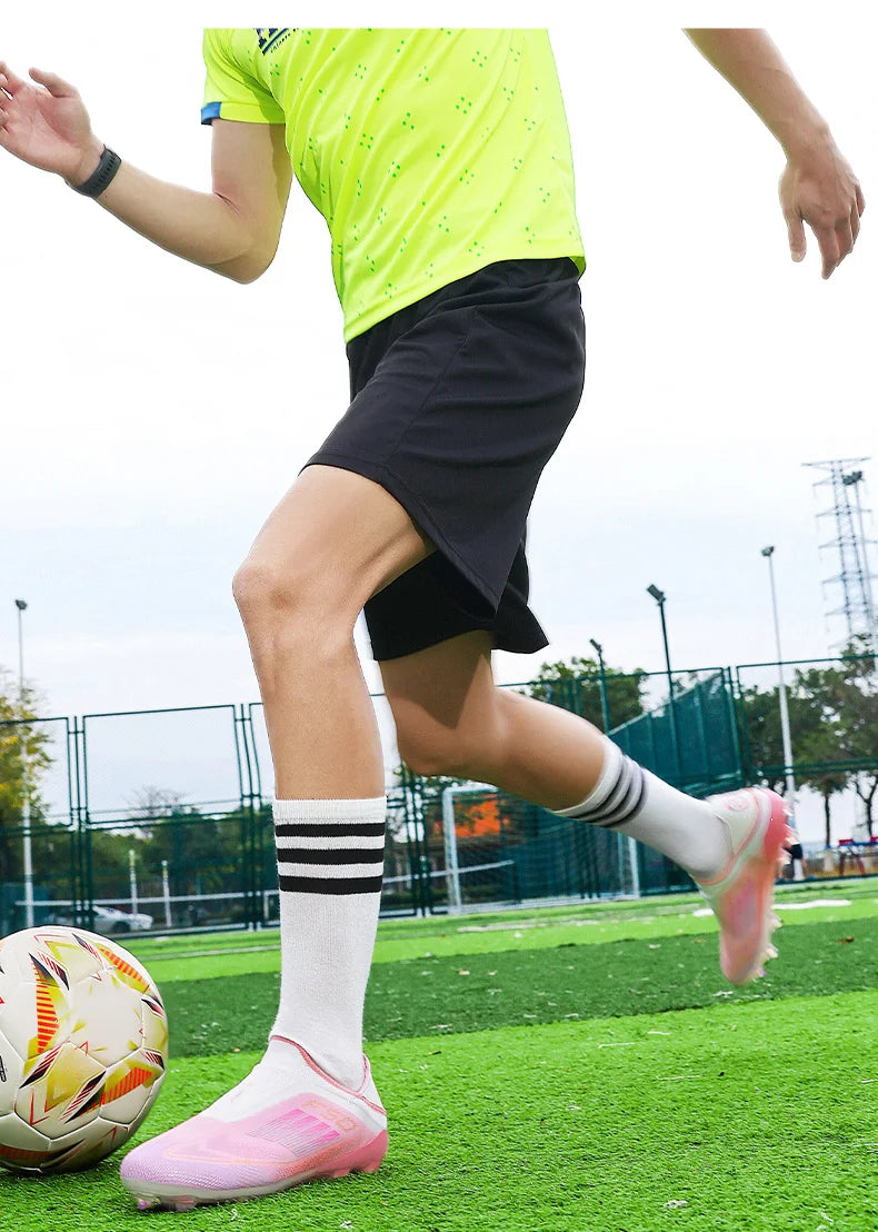 New Men Soccer Shoes Cleats Training Boys Sport Football Boots FG/TF Non Slip Match Breathable Adult Long Spikes Outdoor Sneaker