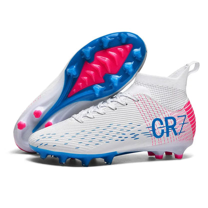 Chaussures de football professionnelles pour hommes, originales, respirantes, confortables, résistantes, pour terrain en herbe.