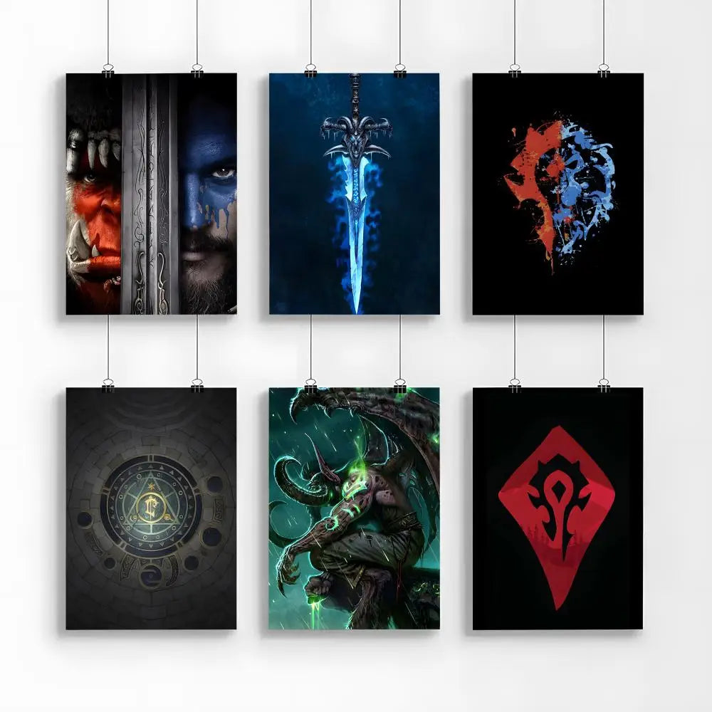 World Of W-Warcraft W-Wow Soft Silicone Poster Self-adhesive Painting with prints Home bedroom living room decoration