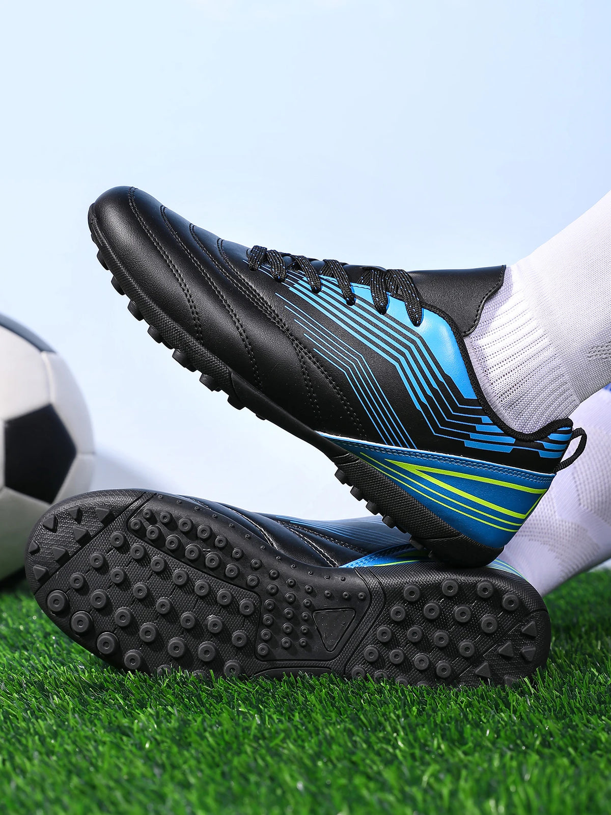 Crampons de Football unisexes pour jeunes, chaussures de Football légères TF pour les matchs d'entraînement, poignée améliorée, confort, conception Durable