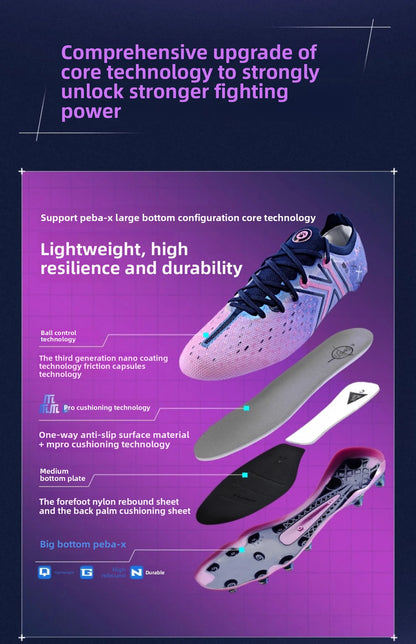 KELME FG profesionalūs futbolo bateliai su ilgais dygliais natūraliai žolei, profesionalioms rungtynėms, neslystantys futbolo bateliai patalpoms