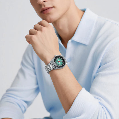 Reloj para hombre BERNY – Reloj de cuarzo, cristal de zafiro, agujas luminiscentes, resistente al agua hasta 10 ATM, fabricado íntegramente en acero inoxidable – Estilo elegante y desenfadado, ideal para el día a día o para ocasiones profesionales