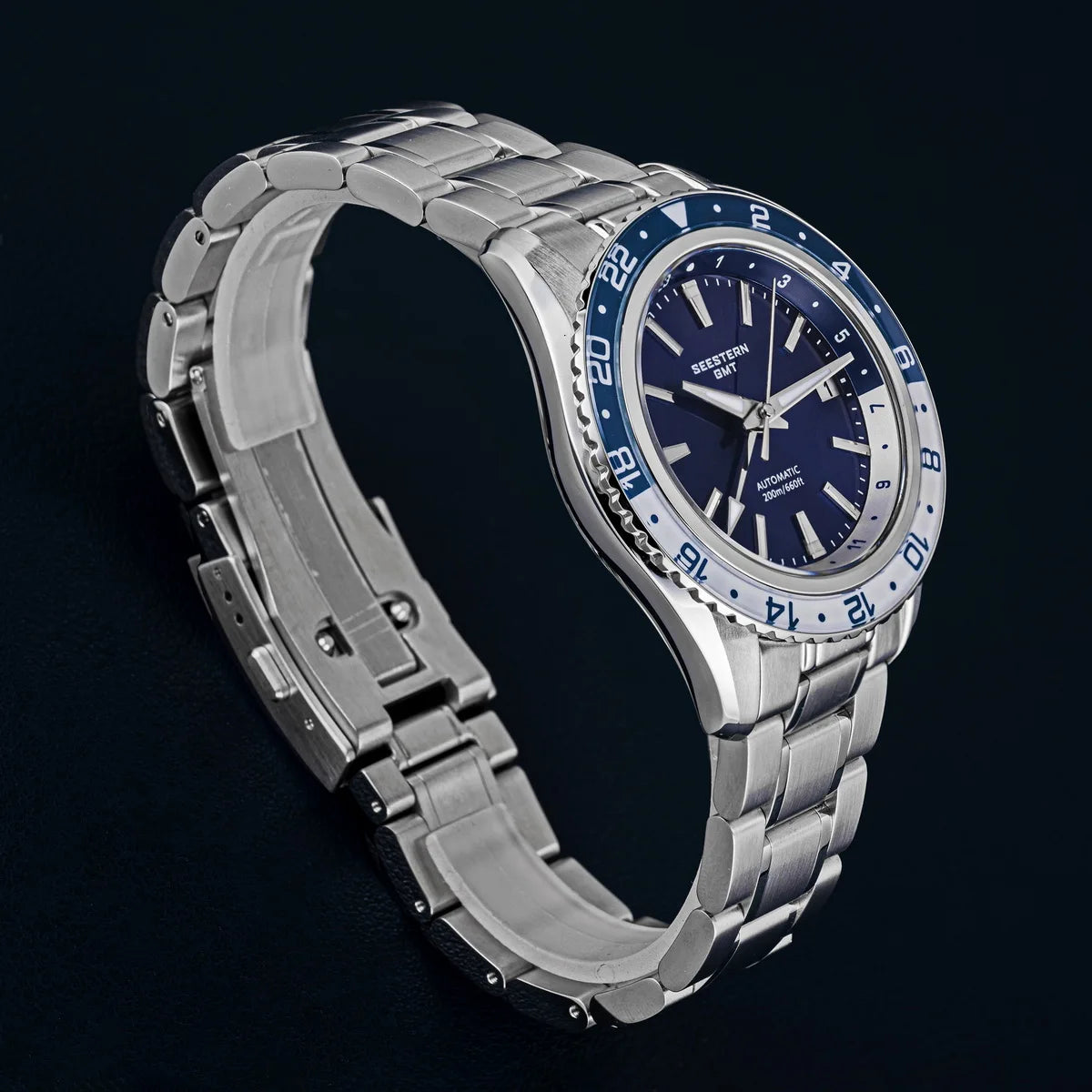 SEESTERN Men of Watch Office GMT Automatic NH34 Movement Sapphire Glass Bezel 20bar Waterproof Diver Mechanical Wristwatch S456