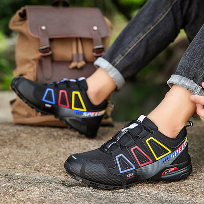 Zapatillas de ciclismo para hombre, calzado outdoor de montaña y cross-country, antideslizante y resistente al desgaste, para entrenamiento de ciclismo y senderismo