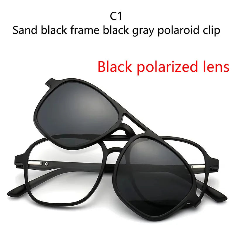 2026 Mirror Magnetic Attraction Polarized Sunglasses 2 Iin 1 Clip Cycling Glasses Dazzling Men Double-Barreled Glasses Women