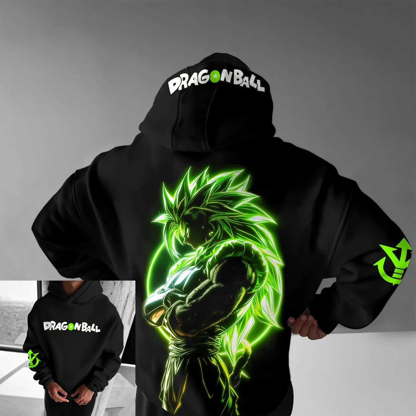 2026 jesensko-zimska retro gym hoodie majica s kapuljačom Dragon Ball, 100% pamuk, Broly print, oversized fitness streetwear za muškarce, žene, odrasle i djecu