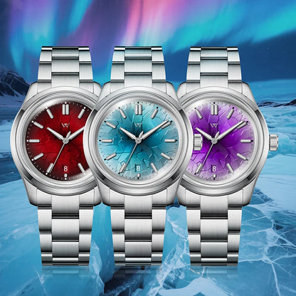 WM Watch Automatic Mechanical Watch NH35 Glacier Series 100M Waterproof AR Coated Sapphire Welly Merck Watches For Man WM226
