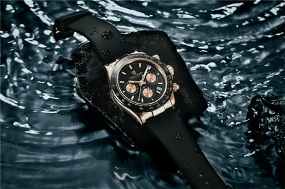 PAGANI DESIGN V2 40MM Reloj de cuarzo para hombre con esfera de meteorito, cristal de zafiro, cronógrafo retro y resistente al agua