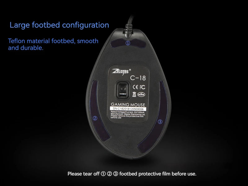 ZELOTES C-18 Vertical Mouse 11 Key Optical Mouse RGB Joysticks Programmable Laser Gaming Mice For PC Computer Gamer