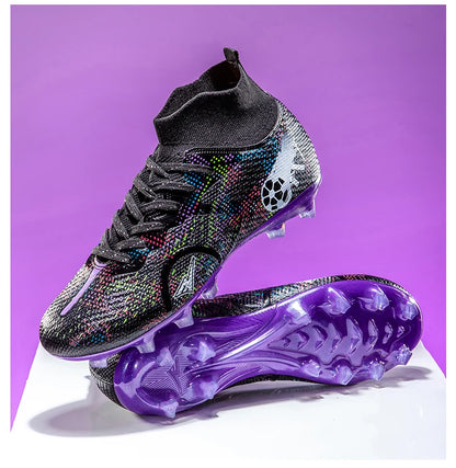 New Men Football Boots Training Soccer Shoes Breathable Grass Cleats Match Long Spikes Indoor Sneakers Ultralight Drop Shipping