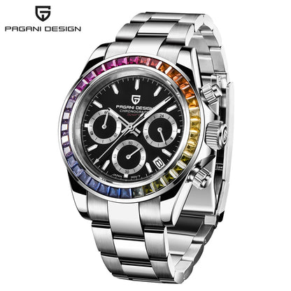 Reloj cronógrafo para hombre PAGANI DESIGN: reloj de pulsera de cuarzo de lujo, luminiscente y resistente al agua.