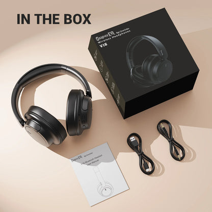 Oneodio Wireless Bluetooth 5.3 Headphones Bass/Pop Mode Over Ear Headset With Microphone Foldable Headphones 90H Playtime AAC