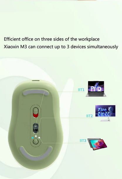 Mouse Lenovo Xiaoxin Bluetooth Wireless Mouse M3 Twilight Gray Light Sound Three Bluetooth Office Mouse