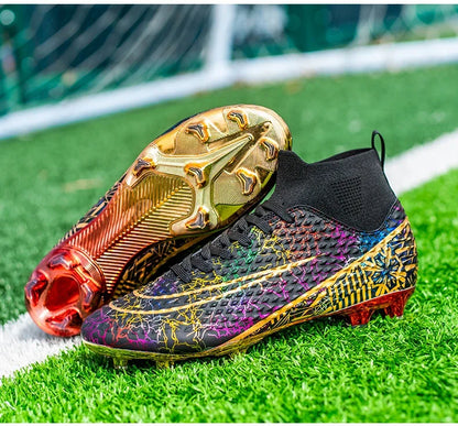 Chaussures de football pour enfants, crampons de football pour garçons et filles, chaussures de sport d'extérieur légères, durables et antidérapantes pour les jeunes