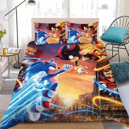 The Movie H-Hedgehog S-SonicES 3 Duvet Cover Set Soft Wash Cotton Bed 2/3pcs Summer Comfortable Student Dormitory Home Bedding