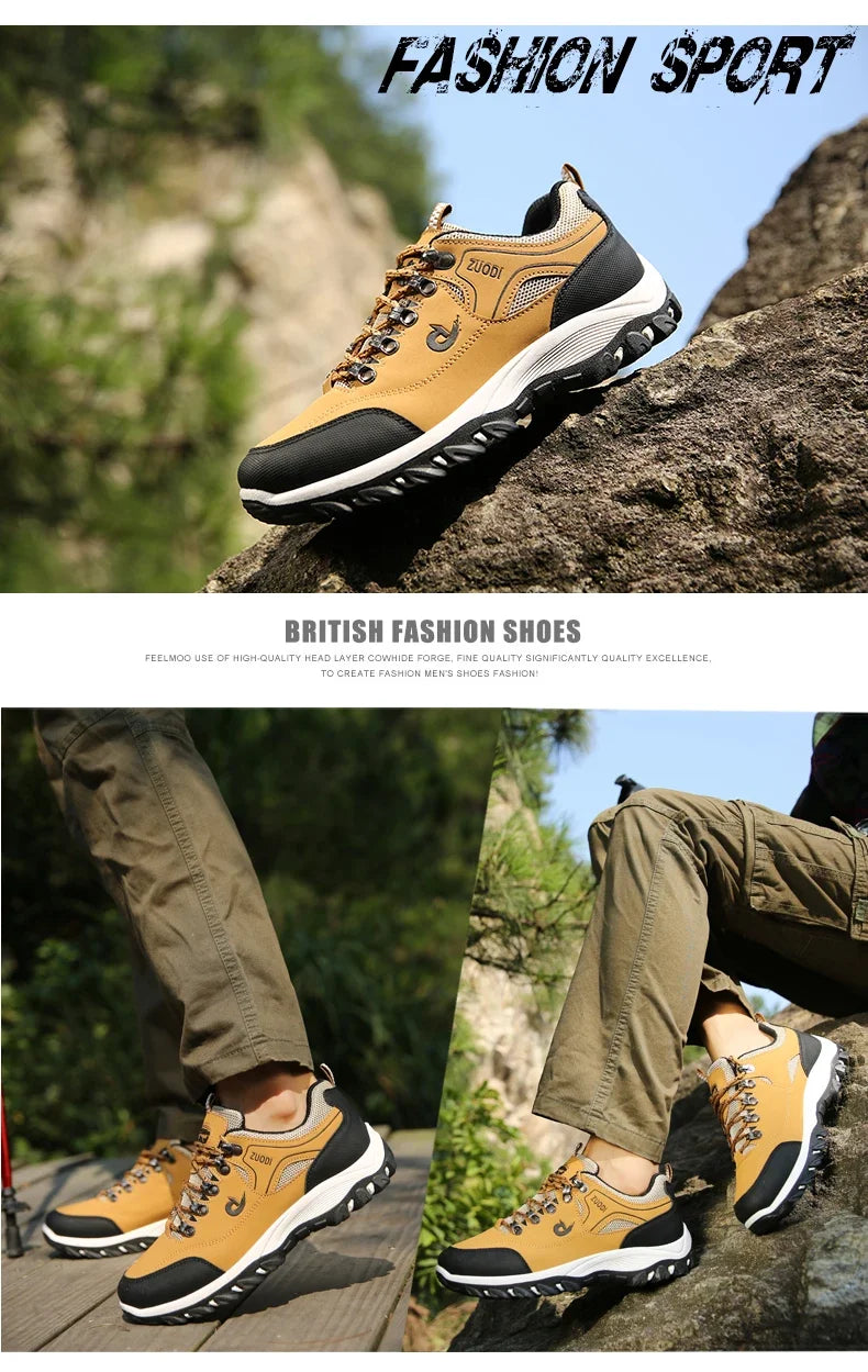 Zapatillas de senderismo EVA para hombre, impermeables, antideslizantes, de cuero, para deportes al aire libre, camping, running y jogging, novedad 2025