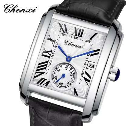 CHENXI 8216 Hot Selling Top Brand Business Men's Watch Quartz Military Calendar Waterproof Men's Leather Strap Elegant Clock