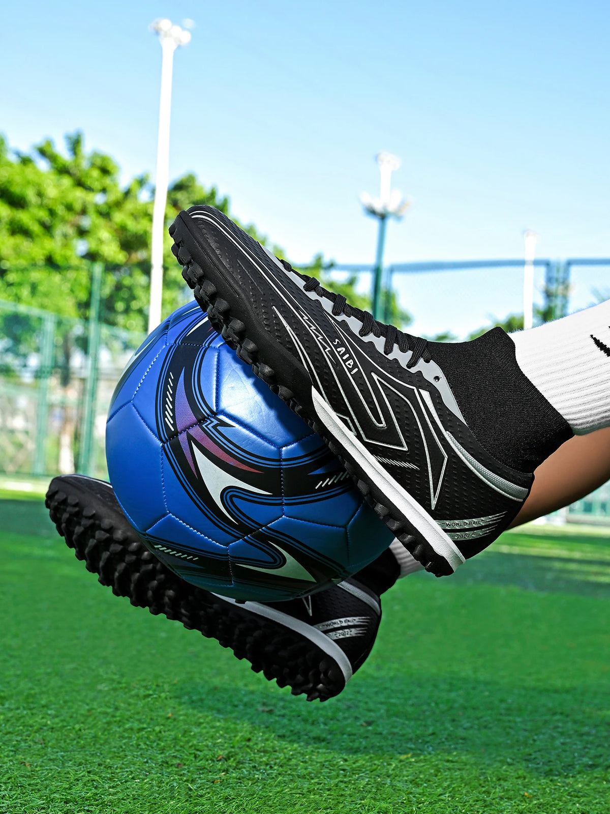 Chaussures de football TF Turf, tissu PU souple, semelle en caoutchouc antidérapante, résistantes à l'abrasion, pour les activités sportives sur le campus