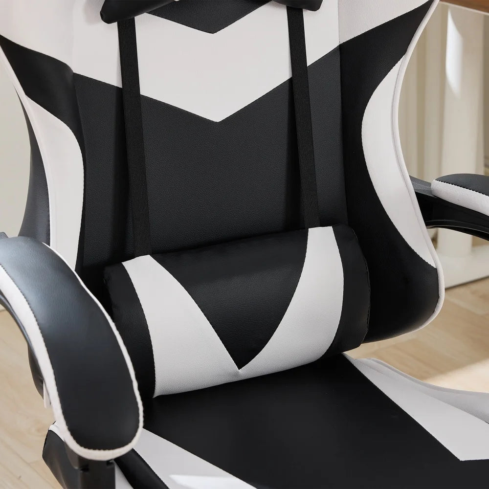 Ergonomic Rotating Gaming Chair, 360 Reclining Office Chair °   Pivoting, Height-Adjustable, Footrest, Headrest