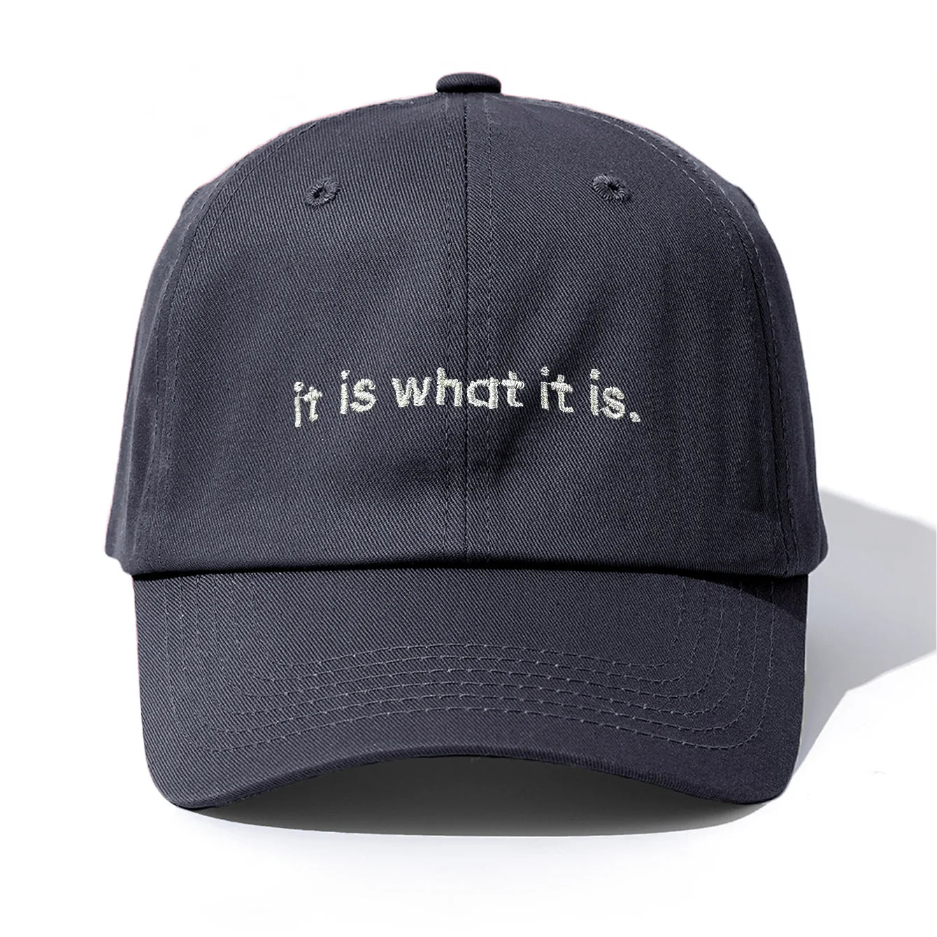 1pc it is what it is Embroidery Baseball Cap for Adults,Minimalist Retro Style Casual Soft Adjustable Dad Hat,Perfect As Gift
