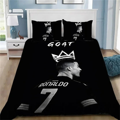 3D Duvet Cover Football CR7 Bedding Set Soft Comforter Cover With 1/2pcs Pillow Shams For Kids Adults Microfiber Quilt Cover