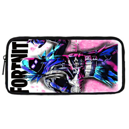 Zaini per bambini con design Hot Game, borsa pranzo e astuccio, borse scuola per alunni ad alta capacità, per bambino e bambina, regalo ideale F-FortniteS